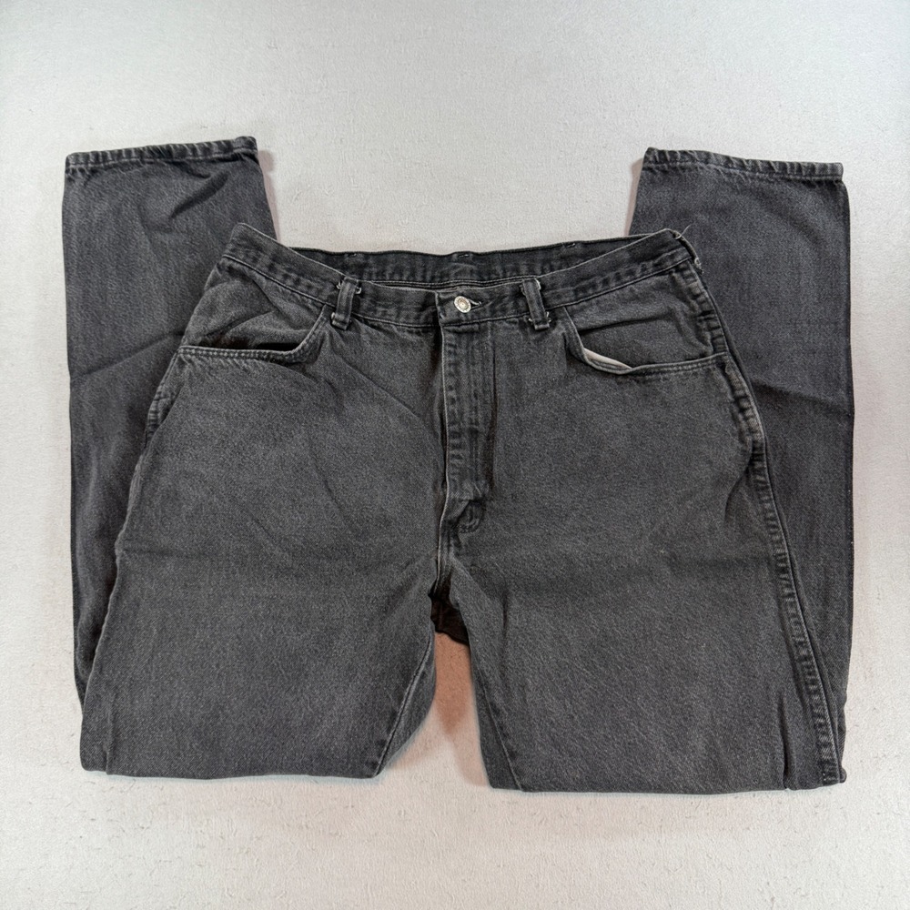 Route 66 Mens Vintage Black Straight Leg Jeans 36x32 Made in USA Cotton